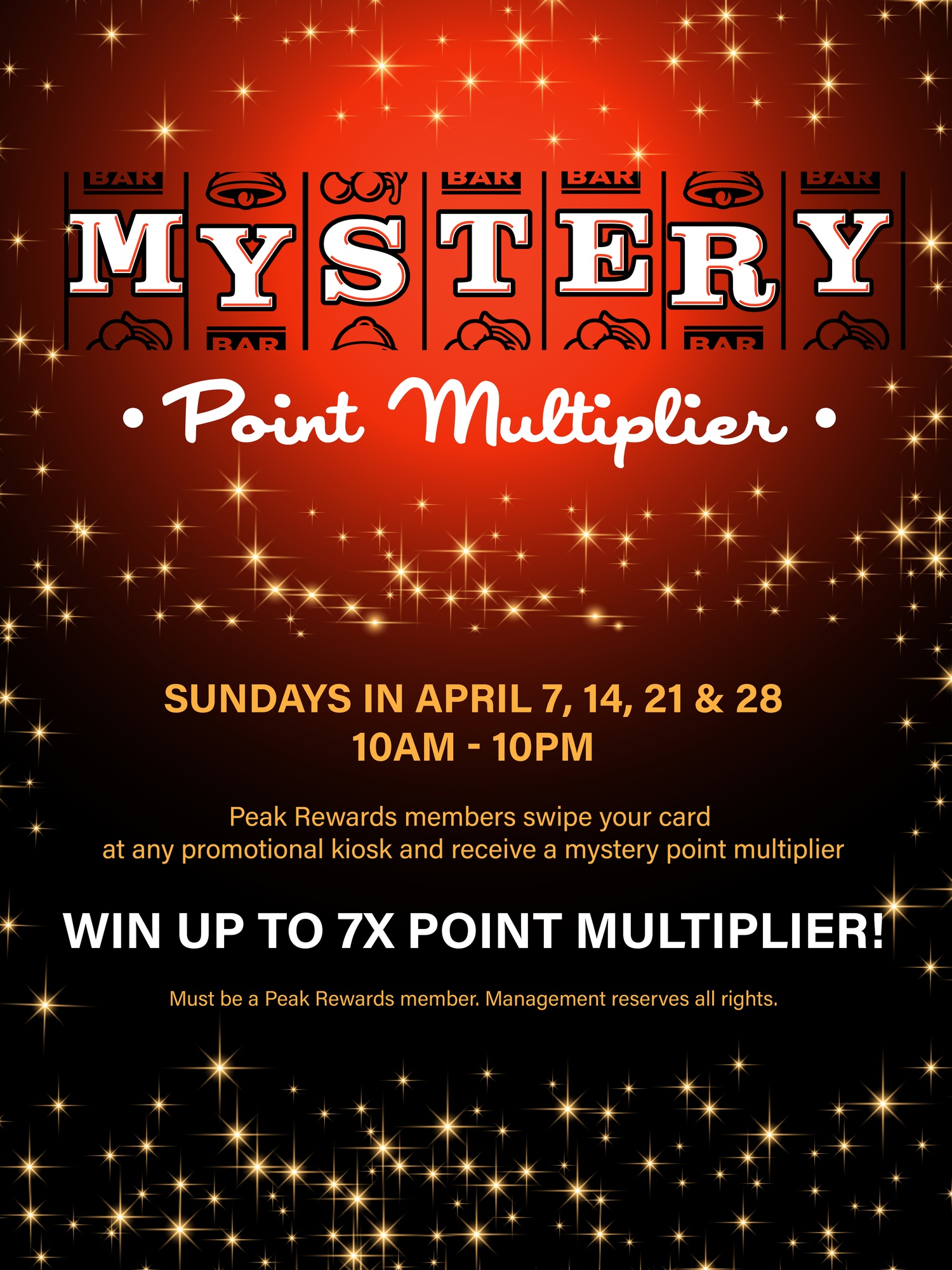 Mystery Point Multiplier Players Club Peak Rewards