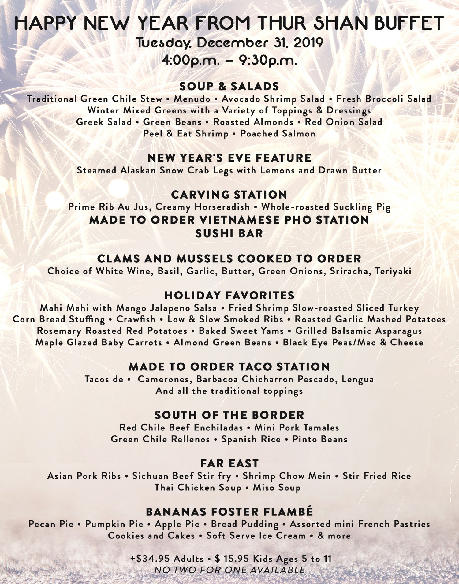 Thur Shan Buffet Albuquerque Buffet Specials Sandia Casino